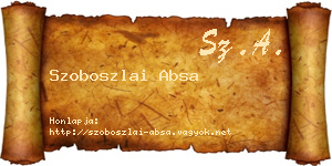 Szoboszlai Absa névjegykártya
